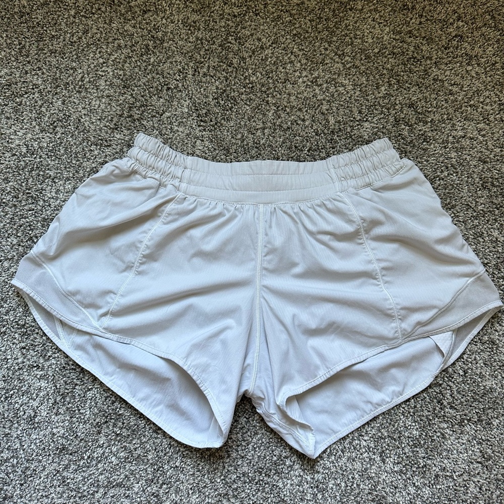 White Lululemon Hotty Hot Shorts